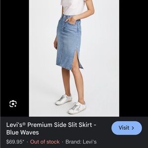 Levi's Blue Denim Side Slit Skirt